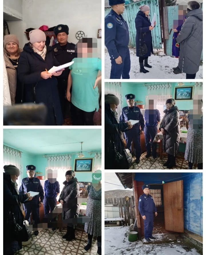 Учителя КГУ"Соловьевская средняя школа" провели рейд, совместно с инстпектором участка семей учащихся.